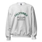 Unisex black sweatshirt featuring California Polytechnic State University logo printed across the front chest