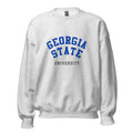 Unisex black sweatshirt featuring Georgia State University logo printed across the front chest