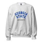 Unisex black sweatshirt featuring Georgia State University logo printed across the front chest