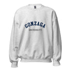 Unisex black sweatshirt featuring Gonzaga University logo printed across the front chest