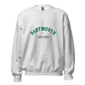 Unisex black sweatshirt featuring Dartmouth College logo printed across the front chest