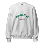 Unisex black sweatshirt featuring Dartmouth College logo printed across the front chest