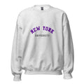 Unisex black sweatshirt featuring New York University logo printed across the front chest