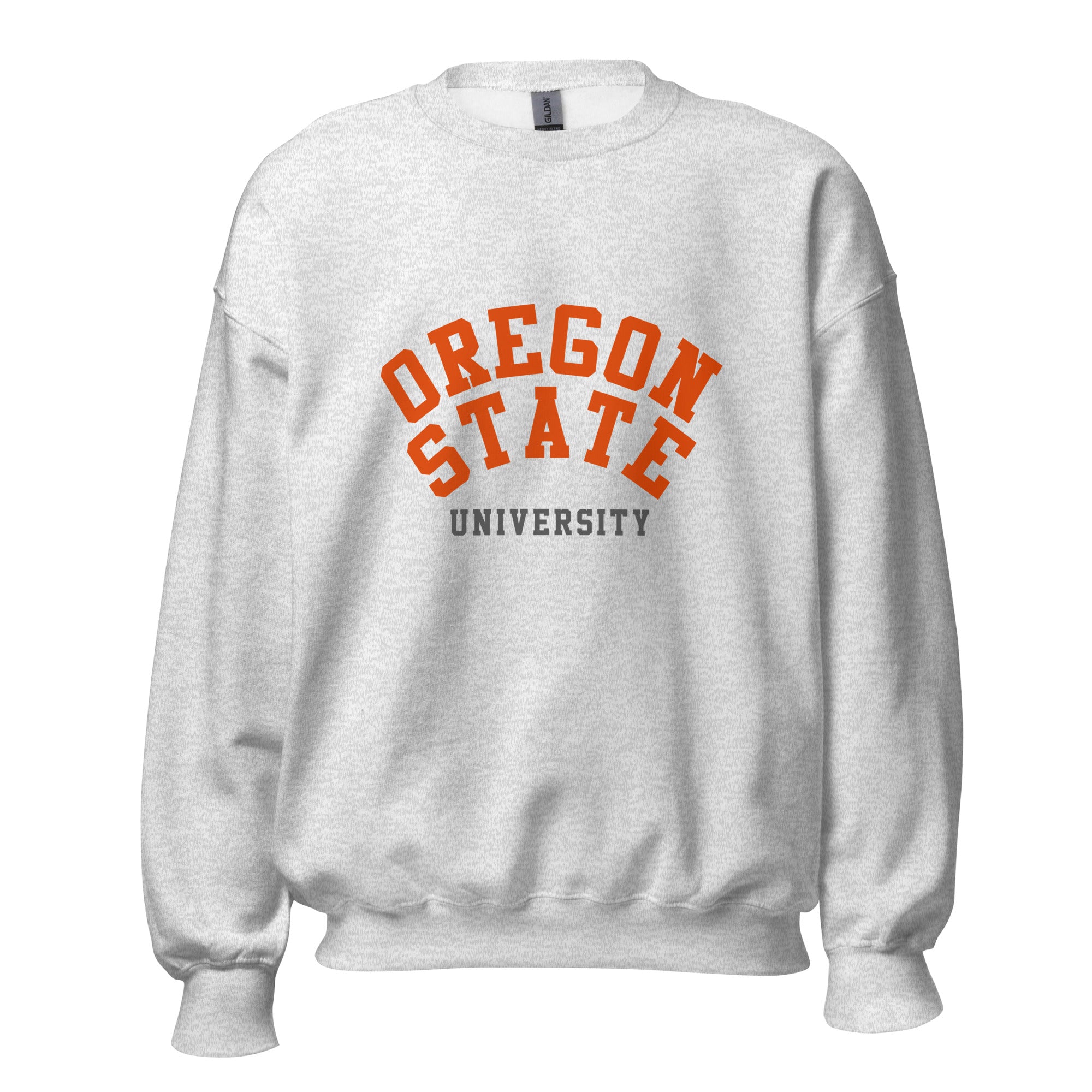 Unisex black sweatshirt featuring Oregon State University logo printed across the front chest