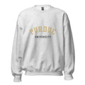 Unisex navy blue sweatshirt featuring Purdue University logo printed across the front chest