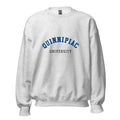 Unisex black sweatshirt featuring Quinnipiac University logo printed across the front chest