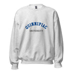 Unisex black sweatshirt featuring Quinnipiac University logo printed across the front chest