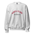 Unisex black sweatshirt featuring Santa Clara University logo printed across the front chest