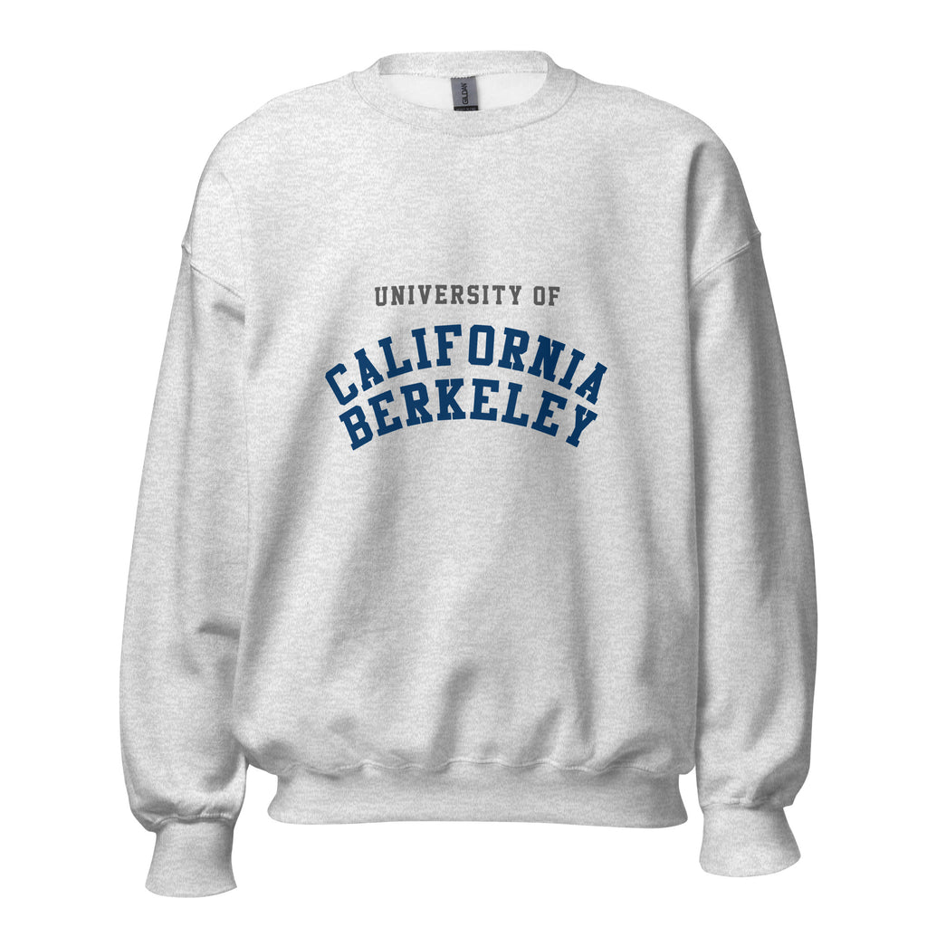 Unisex black sweatshirt featuring UC Berkeley logo printed across the front chest