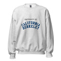 Unisex black sweatshirt featuring UC Berkeley logo printed across the front chest