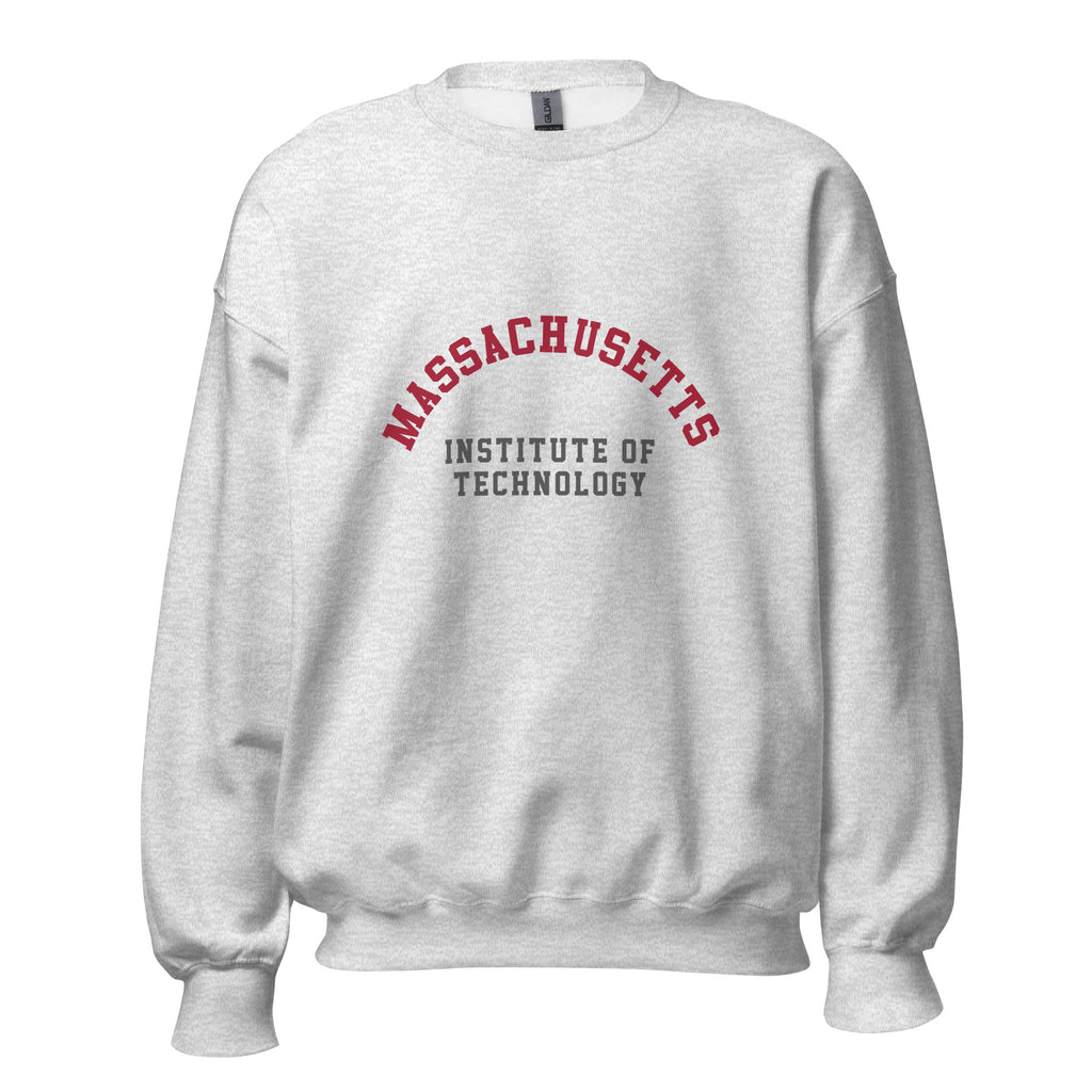 Unisex black sweatshirt featuring MIT logo printed across the front chest