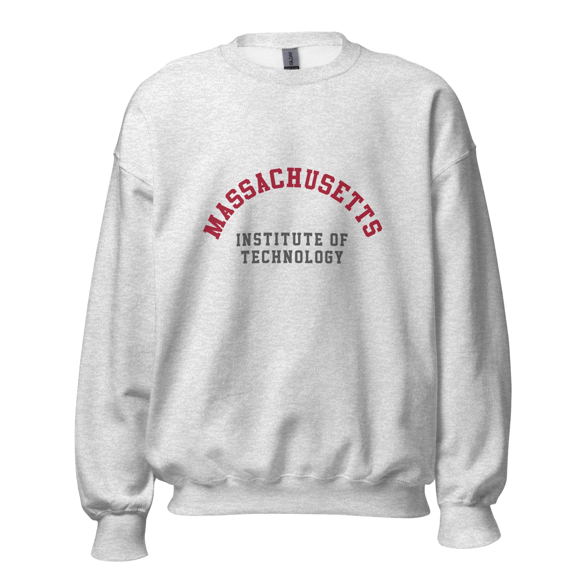 Unisex black sweatshirt featuring MIT logo printed across the front chest