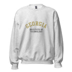 Unisex heather gray sweatshirt featuring Georgia Tech logo printed across the front chest
