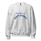 Unisex black sweatshirt featuring University of North Georgia logo printed across the front chest