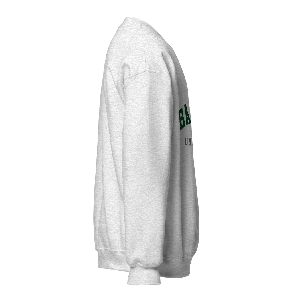 Unisex navy blue sweatshirt featuring Baylor University logo printed across the front chest