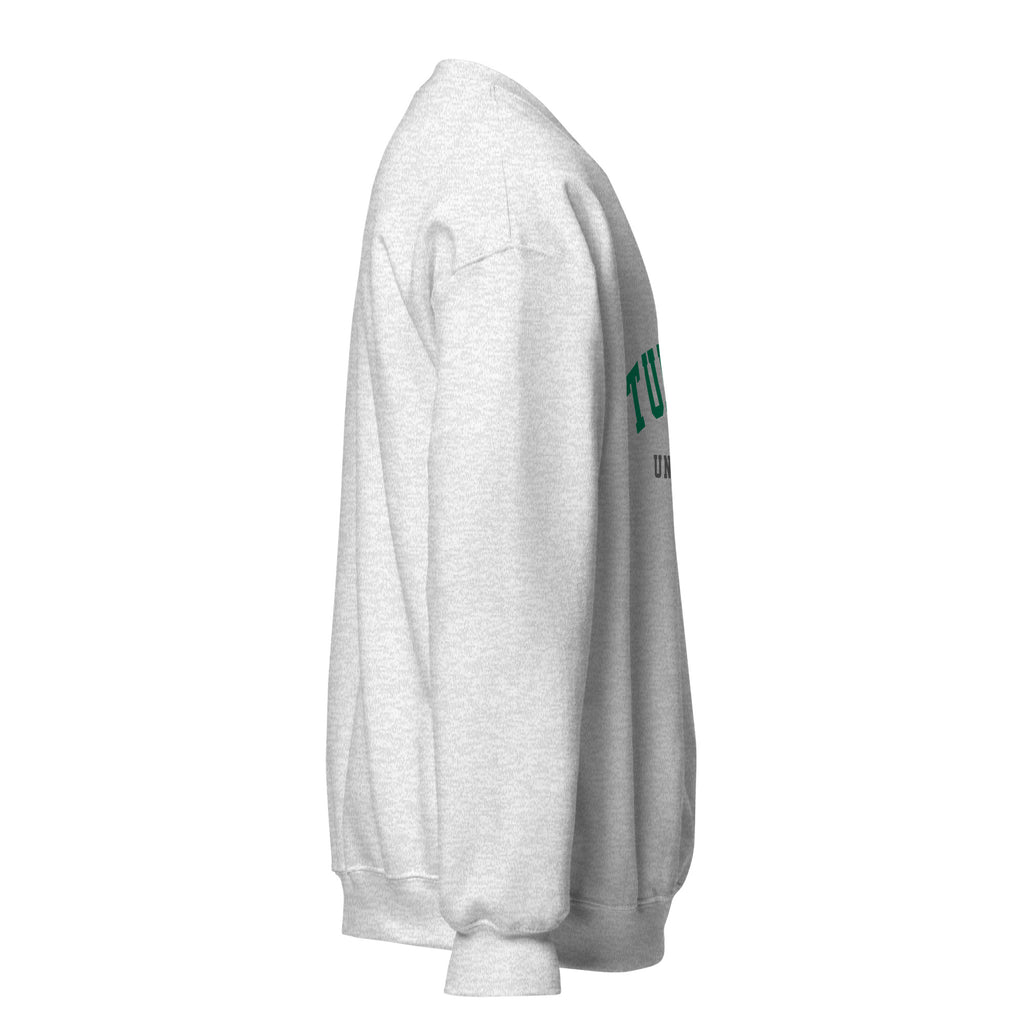 Unisex navy blue sweatshirt featuring Tulane University logo printed across the front chest