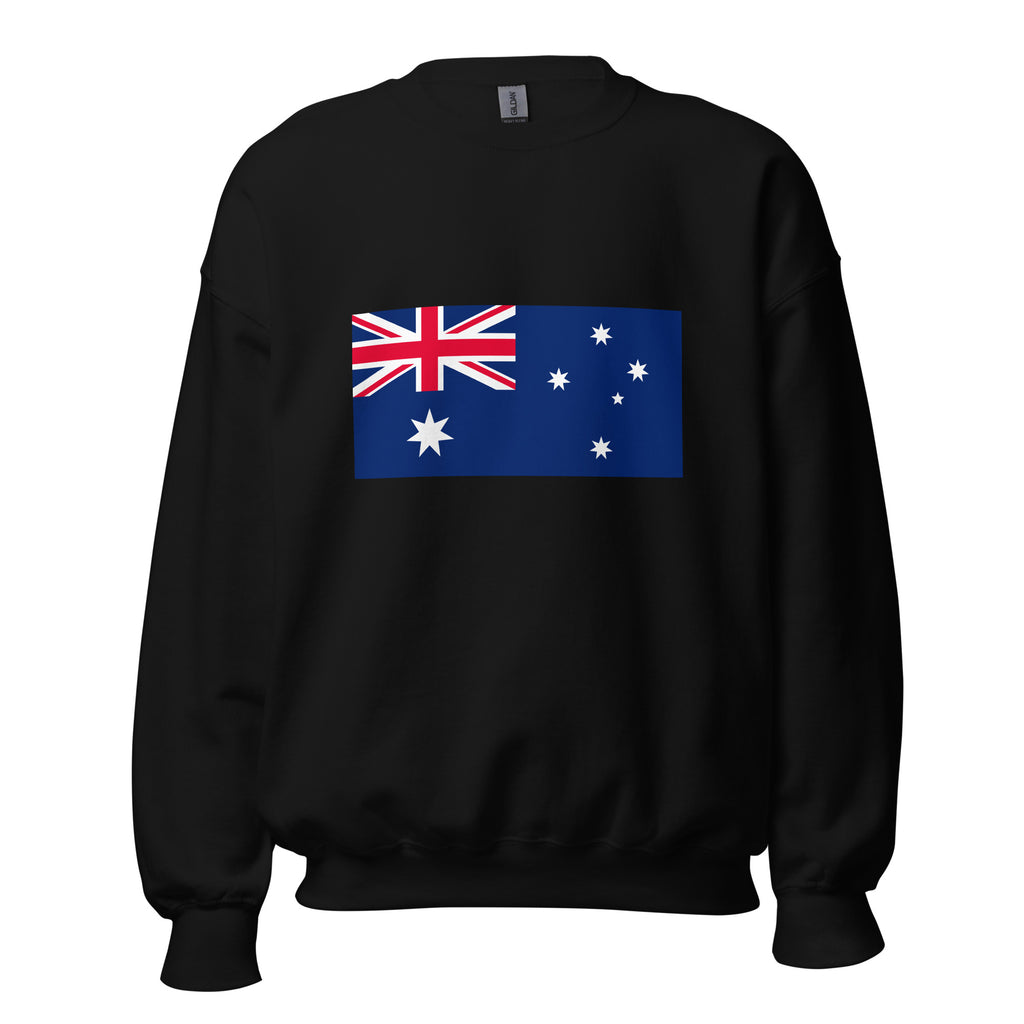 Unisex heather gray sweatshirt featuring Australian flag design printed across the front chest