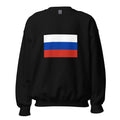 Unisex heather gray sweatshirt featuring Russian flag design printed across the front chest