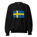 Unisex heather gray sweatshirt featuring Swedish flag design printed across the front chest