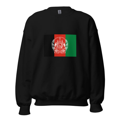 Unisex heather gray sweatshirt featuring Afghan flag design printed across the front chest