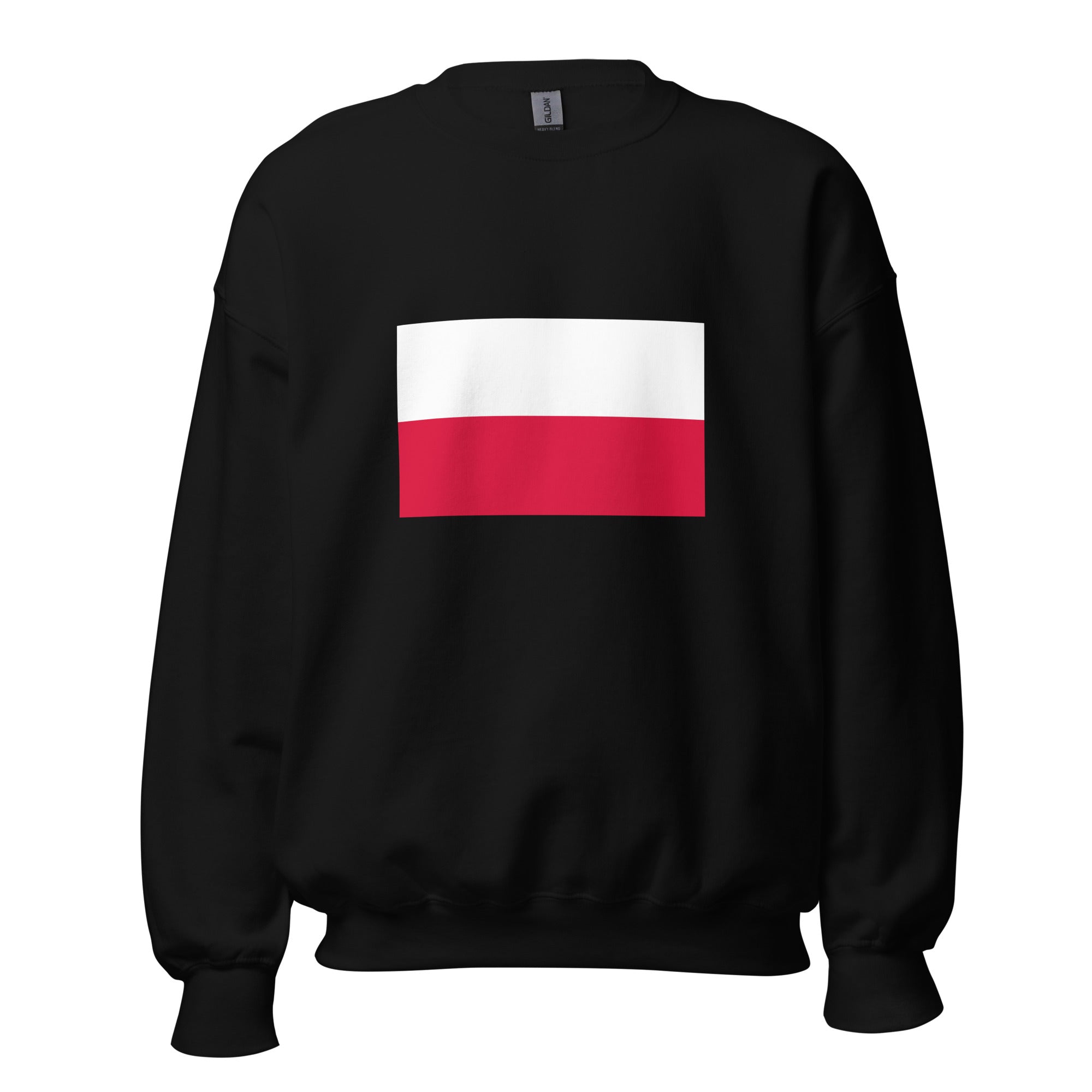 Unisex heather gray sweatshirt featuring Polish flag design printed across the front chest