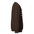 Unisex maroon sweatshirt with Genesis 1:1 Bible verse printed in white text on front