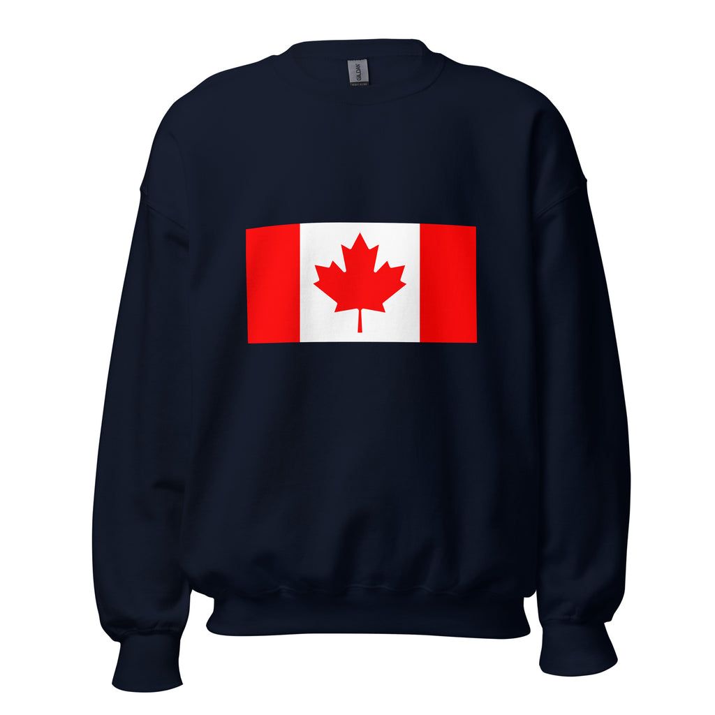 Unisex heather gray sweatshirt featuring Canadian flag design printed across the front chest