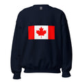 Unisex heather gray sweatshirt featuring Canadian flag design printed across the front chest
