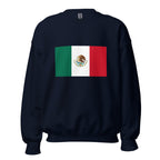 Unisex heather gray sweatshirt featuring Mexican flag design printed across the front chest
