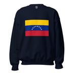 Unisex heather gray sweatshirt featuring Venezuelan flag design printed across the front chest