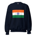 Unisex heather gray sweatshirt featuring Indian flag design printed across the front chest
