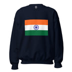 Unisex heather gray sweatshirt featuring Indian flag design printed across the front chest