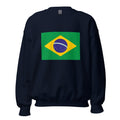 Unisex heather gray sweatshirt featuring Brazilian flag design printed across the front chest