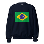Unisex heather gray sweatshirt featuring Brazilian flag design printed across the front chest