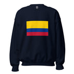 Unisex heather gray sweatshirt featuring Colombian flag design printed across the front chest
