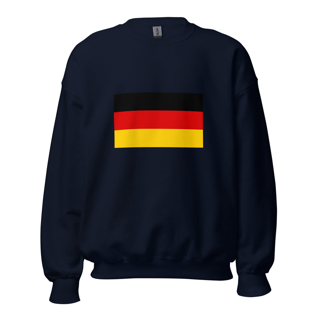 Unisex heather gray sweatshirt featuring German flag design printed across the front chest
