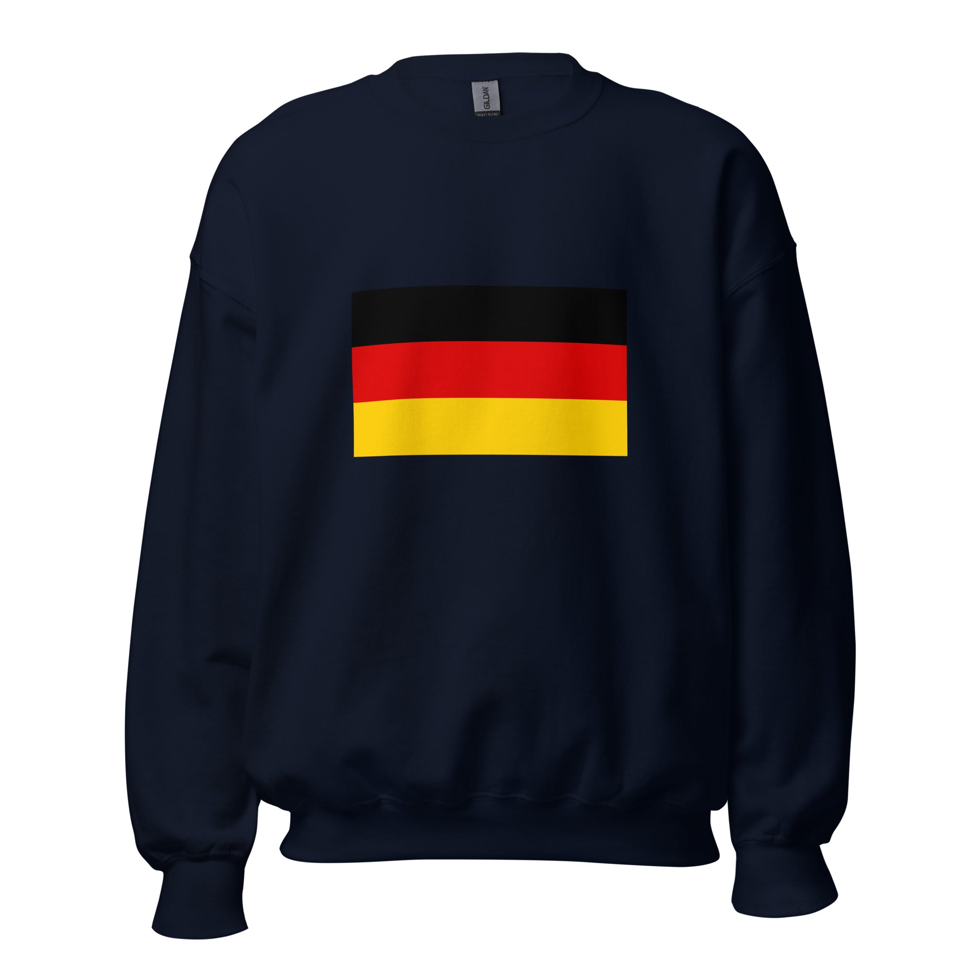 Unisex heather gray sweatshirt featuring German flag design printed across the front chest