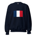 Unisex heather gray sweatshirt featuring French flag design printed across the front chest