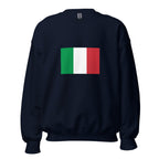 Unisex heather gray sweatshirt featuring Italian flag design printed across the front chest
