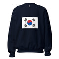 Unisex heather gray sweatshirt featuring South Korean flag design printed across the front chest
