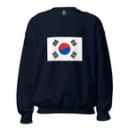 Unisex heather gray sweatshirt featuring South Korean flag design printed across the front chest