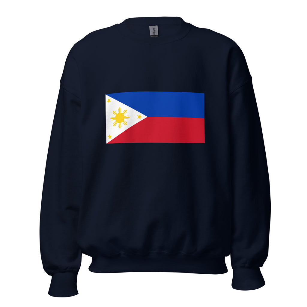 Unisex heather gray sweatshirt featuring Philippine flag design printed across the front chest