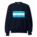 Unisex heather gray sweatshirt featuring Honduran flag design printed across the front chest