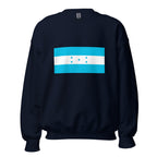 Unisex heather gray sweatshirt featuring Honduran flag design printed across the front chest