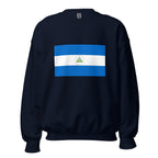 Unisex heather gray sweatshirt featuring Nicaraguan flag design printed across the front chest