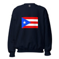 Unisex heather gray sweatshirt featuring Puerto Rican flag design printed across the front chest
