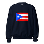 Unisex heather gray sweatshirt featuring Puerto Rican flag design printed across the front chest