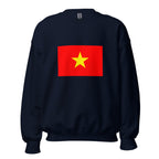 Unisex heather gray sweatshirt featuring Vietnamese flag design printed across the front chest