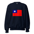 Unisex heather gray sweatshirt featuring Taiwanese flag design printed across the front chest
