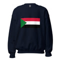 Unisex heather gray sweatshirt featuring Sudanese flag design printed across the front chest
